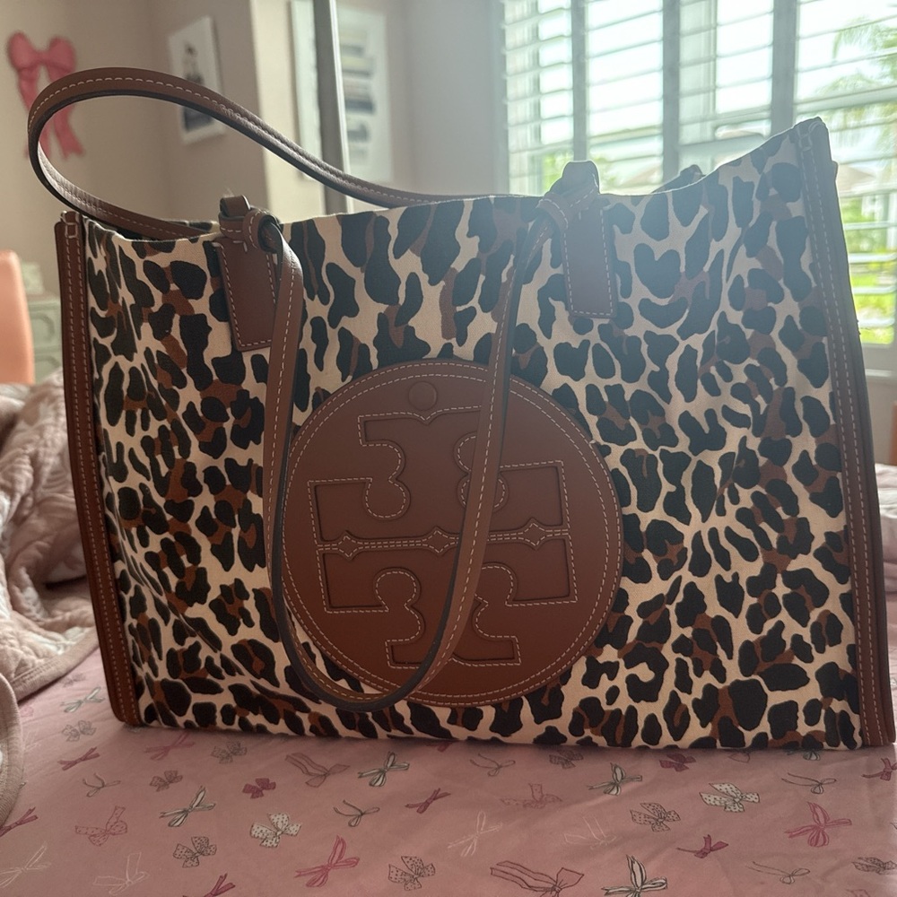 Tory Burch Brown Leopard Print Tote